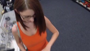 Spex legal age teenager cocksucking at pawnshop for money