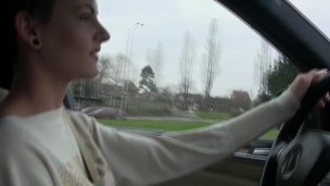 Euro girlfriends in the matter of car licking vagina