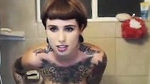 Tattooed 19 Year Old Angel Taking A Shower